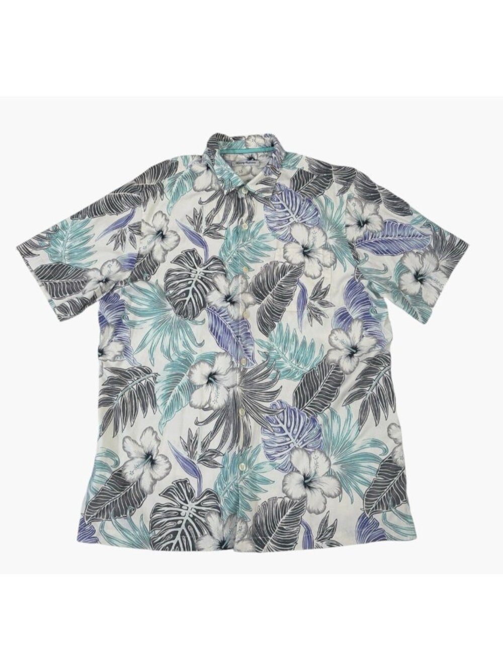 -Tommy Bahama Hawaiian Shirt Mens XL Silk Tropical Resort Travel Short Sleeve